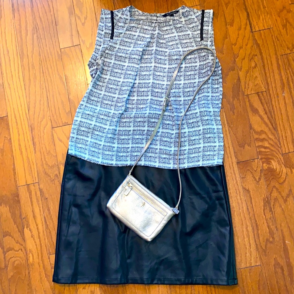 Women’s Black & White Eva Longoria Sleeveless Top - Large